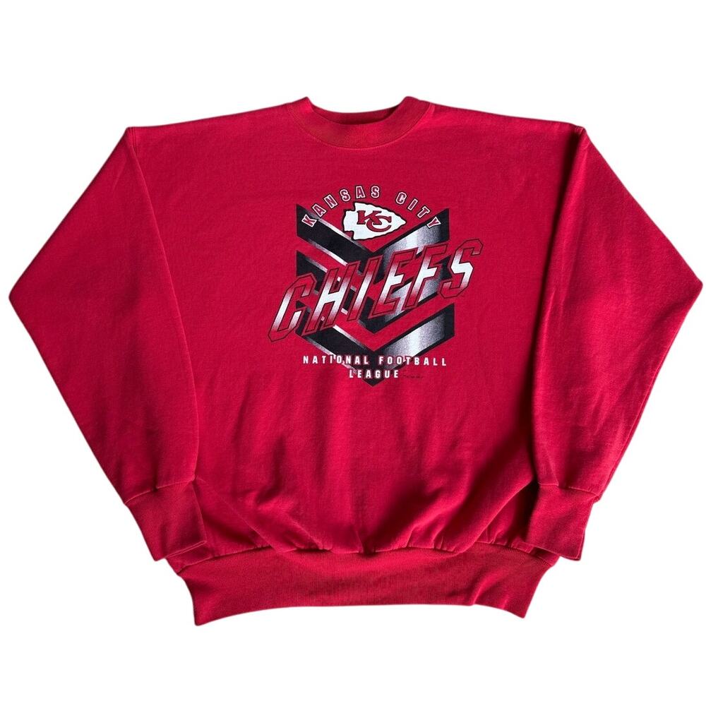Vintage Kansas City Chiefs 90s NFL Football Red 1997 Crewneck Size Large